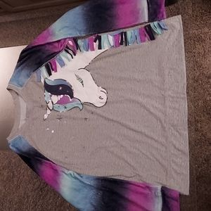 Justice girls size 18/20, unicorn shirt.